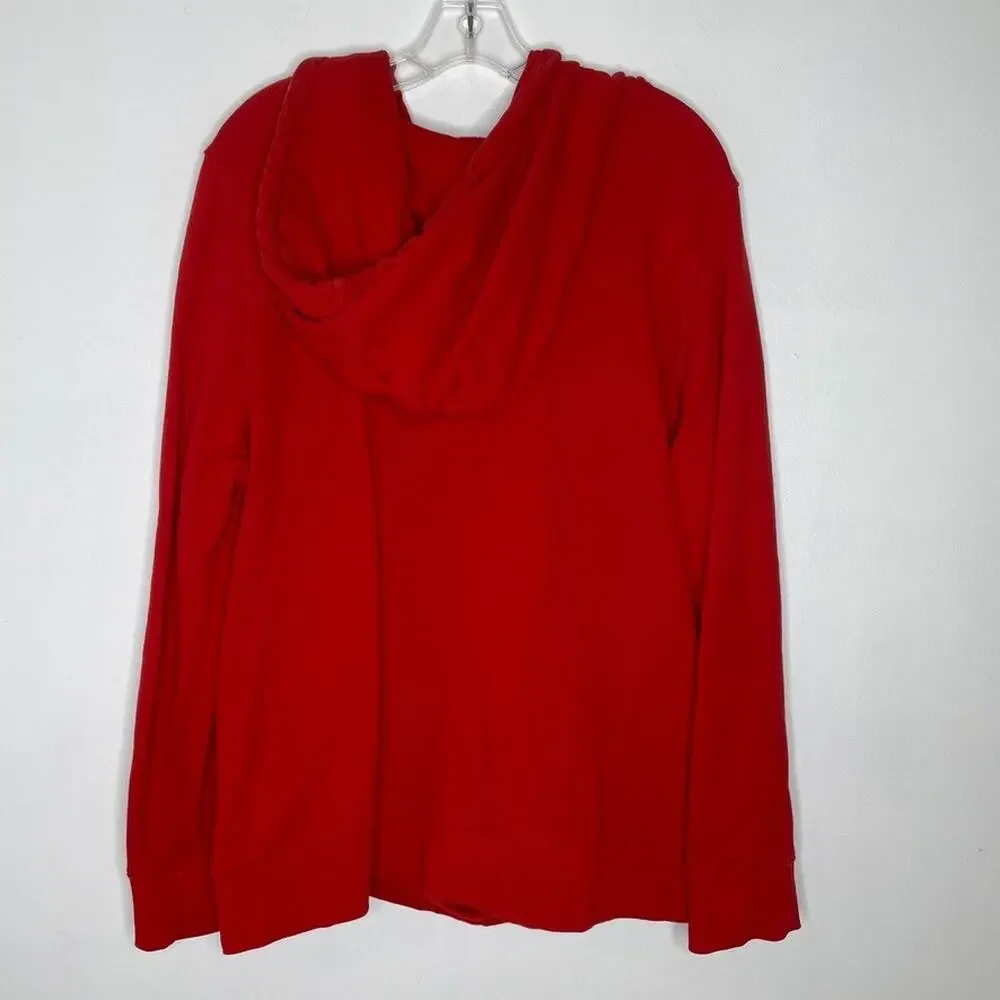 Adidas Red Trefoil Logo Hoodie Pullover Streetwear Style Size XL Men's